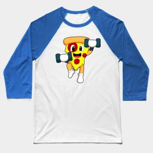 Pizza at Fitness with Dumbbells Baseball T-Shirt